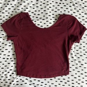 Maroon Brandy Melville Giselle Crop Top